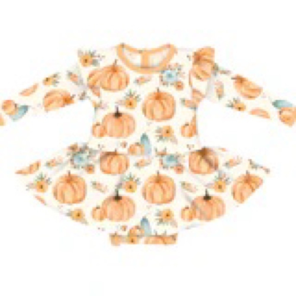 Little snuggles bamboo fall pretty pumpkins twirl skirt bodysuit